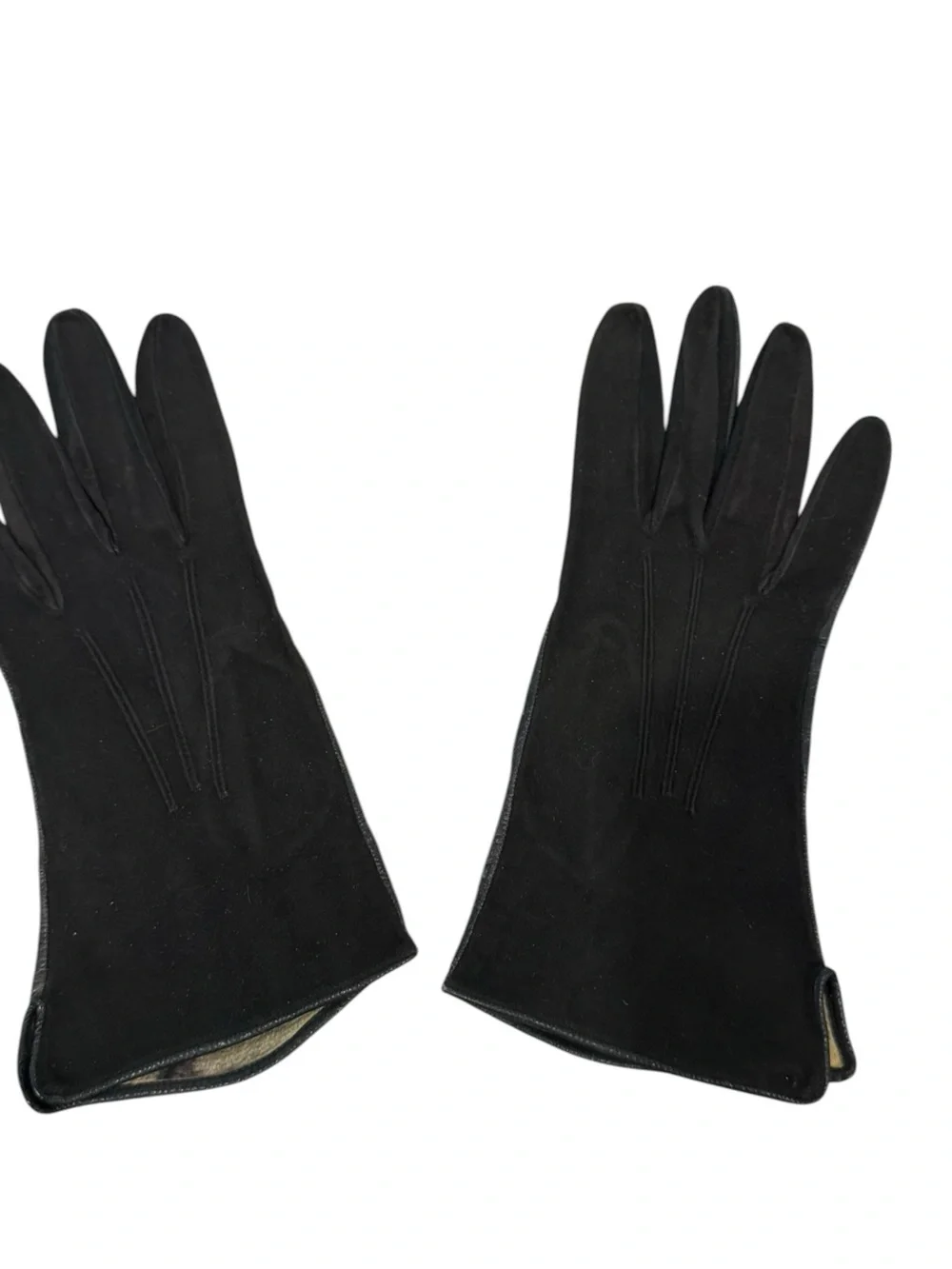 Vintage Classic Black Suede Gloves